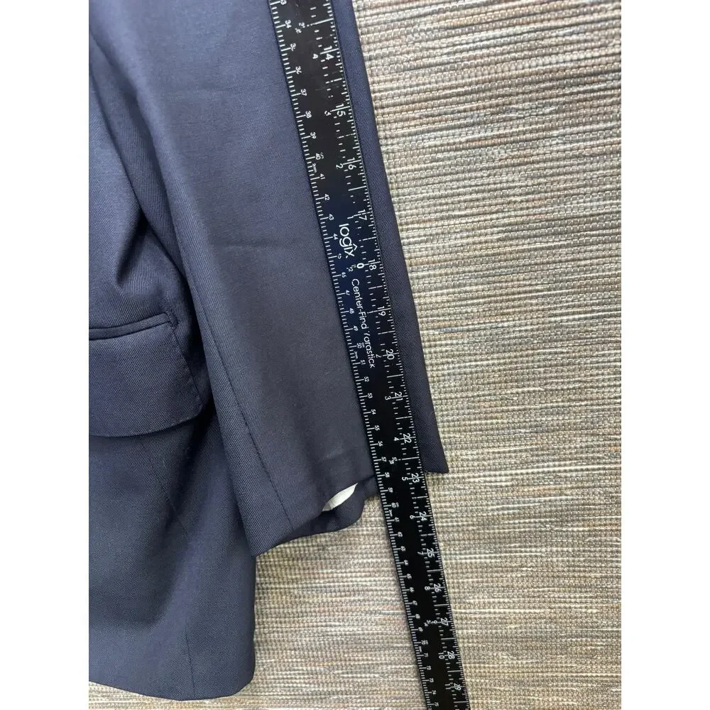 Corneliani Blazer Mens 50 Blue Virgin Wool Suit Jacket Made In Italy Two Button